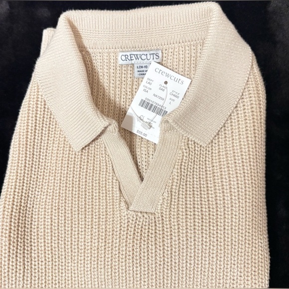 NWT Crewcuts Kids' short-sleeve johnny-collar sweater-polo,size 4-5 - Picture 2 of 4